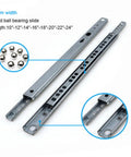 Single Pack Powder Coated Roller Drawer Slides For Kitchen Cabinets Telescopic Rail 17mm Width Durable Easy Install Hardware