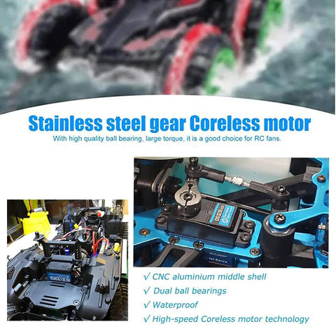 35Kg Coreless Digital RC Servo 7.4V Waterproof Stainless Steel Gear installed in RC vehicle