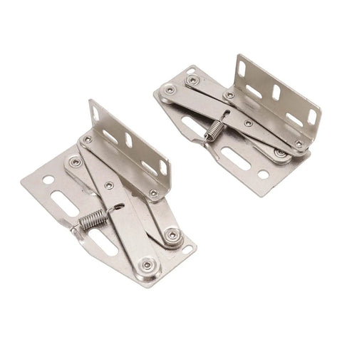 Two Sets Steel Cabinet Door Hinges With Cupboard Hinges 45 Degree Down Flip Scissor Spring Design Beefed Up Rust Resistant