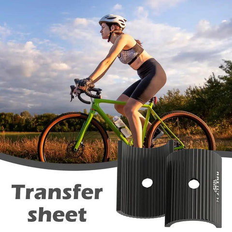 Cyclist on a green bike at sunset, showcasing Bike Handlebar Shim Set 1 Pair 25.4 To 31.8 Mm Aluminum Alloy Clamp Spacer