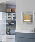 Brushed Nickel Wall Mounted Towel Warmer Rack Electric Stainless Steel Four Curved Bars For Bathroom Plug In 40W ETW29