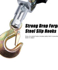 Close-up of drop forged steel hook on Beast 5 Ton Heavy Duty Come Along Winch With 3 Hooks And 2 Gears Power Puller
