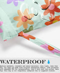 Close-up of Waterproof Wet Bag And Travel Buddy For Swimwear, Diapers, Gym Clothes, Toiletries, And Makeup with Daisy Floral Pattern