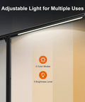 LED Desk Lamp With Wireless Charger And USB Port, Built-In Clock, adjustable light with 5 color modes and 5 brightness levels
