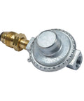 Propane Low Pressure Regulator With Three Eighths Inch Female Pipe Thread And POL Fitting for BBQ grills, metallic finish