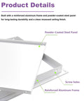 Close-up of 24x24 Flip-Up Ceiling Access Panel No Sweat Install Push Pop Cover Lift-Up Hinge for Attic Plumbing HVAC Drywall showing aluminum frame and steel panel.