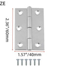 Heavy Duty Door Hinges 2.36x1.57 Inch Stainless Steel With Screws 4 Pack for cabinet and gate kitchen use, shown with screws