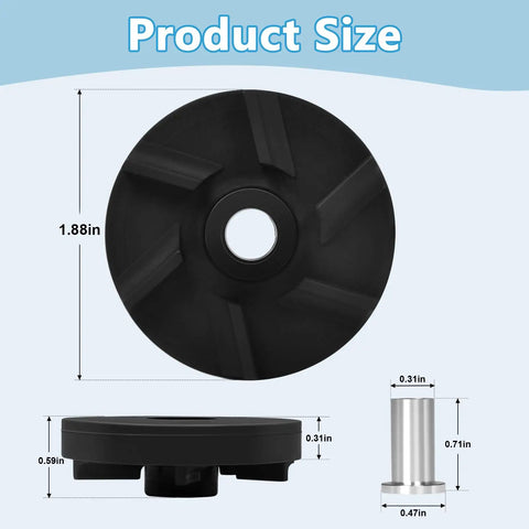 Three Pack Direct Replacement Heavy Duty Magnetic Impeller And Bearing Housing Kit For Beverage Machines D15 D155 D25 D255 D35 D355 HD WD 3587 And 3220 Compatibility, black impeller 1.88in