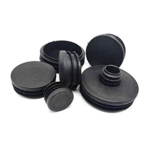 Round Plastic Leveling Feet Black End Plugs Set for Furniture and Equipment Heavy Duty Adjustable Height 10mm to 140mm 50 Pieces