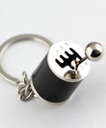 Killer 3D Manual Shifter Keychain With Moving Gear Lever And Hella Realistic Chrome Alloy Auto Part Key Ring Featuring Sweet Ride Design Plus Lit Gift For Gearheads And Car Enthusiasts, close-up view of gear lever.