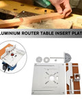 Rock Solid Aluminum Router Table Insert With Easy Peasy Flip Miter Guide For Solid Wood Milling And Rip Through Precise Cuts On Any Custom Workbench Board Station, showing plate and components.