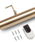 Cordless Led Picture Light With Remote Control 11 And A Half Inch Antique Brass With Silver Undertones Dimmable Four Settings Warm White 3200K