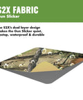 S2X fabric detail of Heavy Duty Weatherproof Long Rifle And Shotgun Slicker All Weather Rain Guard Alpine Mountain Camo