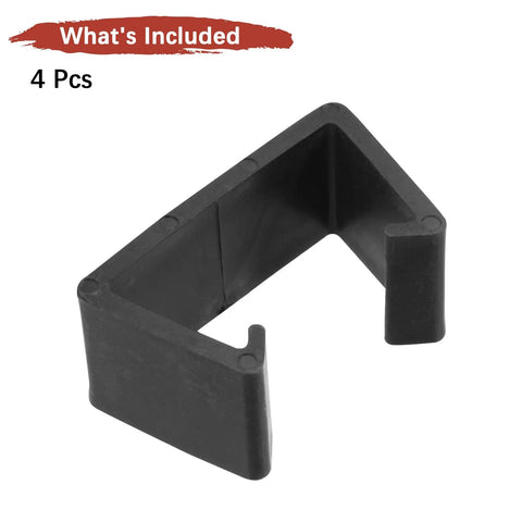 4-Pack 71mm Patio Furniture Clips For Modular Sectional Couches shown in black, durable plastic fastener with snap-in stay-put design