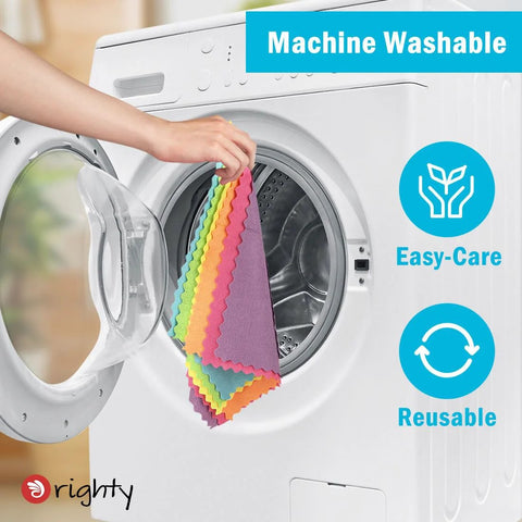Orighty microfiber cleaning cloths, 24-pack, multicolor, 12x11 in, reusable lint-free rags.