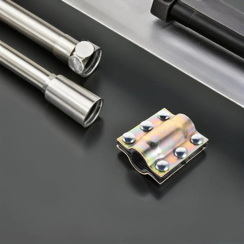 Leak Sealing Clamp For Emergency Pipe Repair, Waterproof Fast Seal Tool For DN25 Plastic And Metal Pipes on black surface.