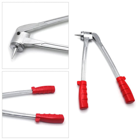 7 Lever Tube Expander Set For Plumbing And HVAC, 7 Die Head Swaging Kit For Copper Brass Aluminum Tubing, steel tool with red grips