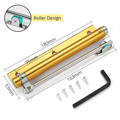 Heavy Duty 50Kg Adjustable Door Closer Aluminum Alloy Automatic Spring Closer Soft Close Fire Proof Gold Finish Top Notch Door Hardware