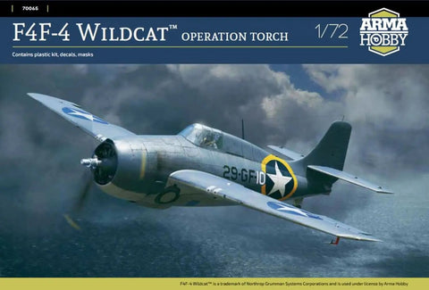 1/72 F4F-4 Wildcat Operation Torch Plastic Model Kit Unpainted Assembly Includes Three Decal Options And Painted Mask Sticker