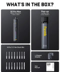 Cordless Electric Screwdriver Set With Precision Torque Control And Ergonomic Grip For No Sweat Diy Repairs components in the box image.