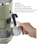 Retro Semi Automatic Coffee Machine With Built In Grinder And 15 Bar Pressure For Buttery Smooth Lattes And Cappuccinos hassle-free brewing with milk frothing.