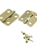 Gold Mini Butt Hinges Set 0.63 x 0.70 Inches For Small Cabinets Jewelry Boxes And Dollhouses Includes Mounting Screws 8 Pieces