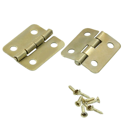 Gold Mini Butt Hinges Set 0.63 x 0.70 Inches For Small Cabinets Jewelry Boxes And Dollhouses Includes Mounting Screws 8 Pieces