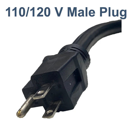 Heavy Duty Pigtail Type 1 220V To 110V Converter Cord 110/120V male plug detail close-up