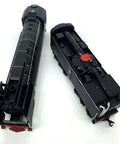 Vintage HO Scale Steam Locomotive Model Train With Black Body And Red Wheels Green Accents 13 Inch Long Realistic Detail