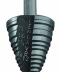 Front view of Vari-Bit Step Drill Bit 7/8 Inch To 1 3/8 Inch Number 12 Pro Grade Heavy-Duty Two-Flute Design with Lenox branding.