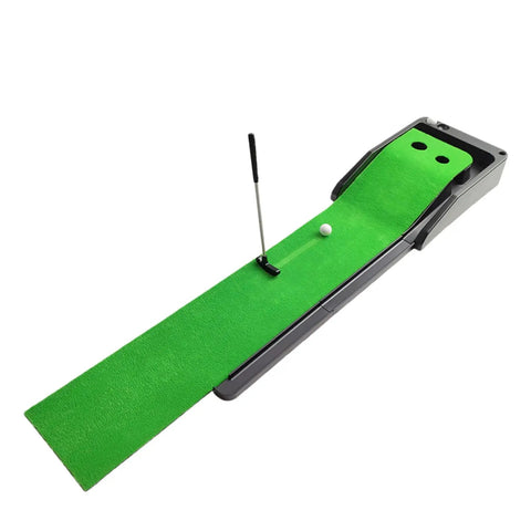 Indoor Mini Golf Mat With Auto Return System For Home And Backyard Practice Portable Compact Golf Training Surface Dual Hole Sizes