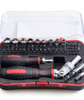 61 In 1 Ratcheting Screwdriver Set With Magnetic Bits And Rotatable Handles Sockets And Bits For Computers Electronics And Furniture