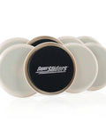 Heavy Duty Furniture Sliders For Carpet, Reusable Moving Pads Help You Slide Heavy Couches Across Rugs Without Breaking A Sweat, Non Adhesive Glides For Beds And Recliners, Beige 8 Piece Kit showing beige round glides with black center.