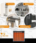 Image showing Dry Diamond Drill Bits Set 10 Piece 1/4 Inch Shank For Granite Marble Tile Ceramic Porcelain And Stone in use for tile drilling and installing kitchen, bathroom accessories, and pipelines.