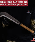 Curved Machete For Brush Busting And Outdoor Use Ready To Go Carbon Steel Blade No Sharpening Needed Sickle Knife For Thick Weeds