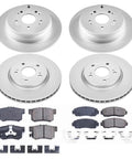 PowerStop brake kit for Honda CR-V 2012-16; four silver rotors with Z17 ceramic pads and hardware (top view)