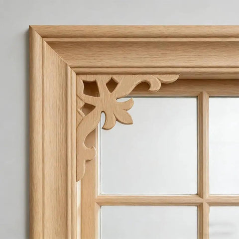 Ornate Corner Router Template Set Two Piece Acrylic Inlay Jig Kit With Precision Tracing Stencil Guide, wood frame detail.