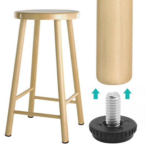 Heavy Duty Adjustable Furniture Levelers With Threaded Inserts 24 Pack Stainless Steel Feet For Chairs Tables Desk Glides near stool.