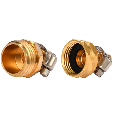 Brass Garden Hose Connector Repair Kit With Stainless Clamp Fits One Half Inch Hose Fitting Hose To Hose Connector Durable Quick Fix Includes Three Sets