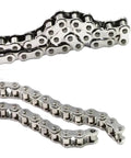 Top Tier Stainless Steel Roller Chain Compatible With 06B, 08A, 08B, And 10A Sprockets, showing fine polished links for smooth operation.