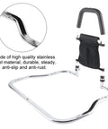 Sturdy Stainless Steel Bed Rail Safety Aid with Anti Slip Handrail, Ideal for Seniors, Includes Convenient Storage Pouch