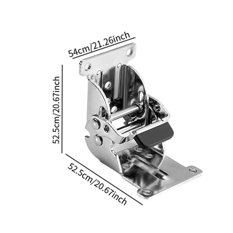 Two Pack Foldable Self Locking Hinges For Furniture Legs Fit Workbenches And Tables 0 90 180 Degree Angles Silvery Finish