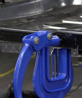 Heavy Duty Hand Punch Kit For Sheet Metal Portable Auto Body Rivet Hole Tool in use on metal sheet