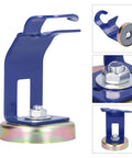 Heavy Duty Magnetic Welding Torch Holder With Secure Buckle Alloy Steel Base prevents slipping, showcasing strong magnet and base design.