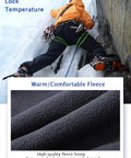 Men climbing in Men's Waterproof Softshell Snow Pants For Skiing And Snowboarding With Fleece Lined Interior, Windproof Quick Dry Fabric