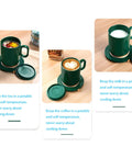 Smart Thermostatic Usb Coffee Mug Warmer Set To Keep Your Daily Brew Hot And Smooth Without Any Cold Cup Vibes Electric Heater Coaster showing green mug and coaster.