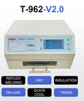 Front view of Efficient 110V 800W Infrared Reflow Oven For PCBs And BGA Soldering with control panel displayed