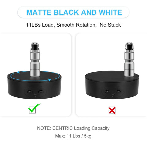 Bosgladek Motorized Rotating Display Stand, Spinning Turntable For Jewelry Watches Models And Cakes, 360 Degree Electric Platform For Live Shows And Video Shoots, Load Up To Eleven Pounds showing black base design with a silver object.