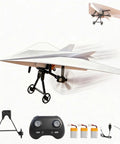 RC Paper Airplane Upgrade Kit With Dual Propellers And 2026 Motor DIY Aircraft Set displayed with components like remote and batteries
