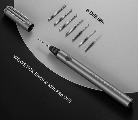 Slick Mini Electric Screwdriver 11 In 1 Cordless Drill Kit With 8 Bits One Touch Control Pen Drill displayed with drill bits